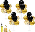 Black and Gold Party Decorations 4 Set Balloon Stand Table Centerpieces for Men's Women's Birthday Wedding Retirement Anniversary Graduation Decorations 2026 New Years Eve
